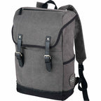 Hudson Canvas Laptop Backpack with Gingham Lining, 15.6 Inch Transfer - Gray - Photo 7