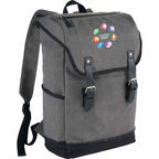 Hudson Canvas Laptop Backpack with Gingham Lining, 15.6 Inch Transfer - Gray - Photo