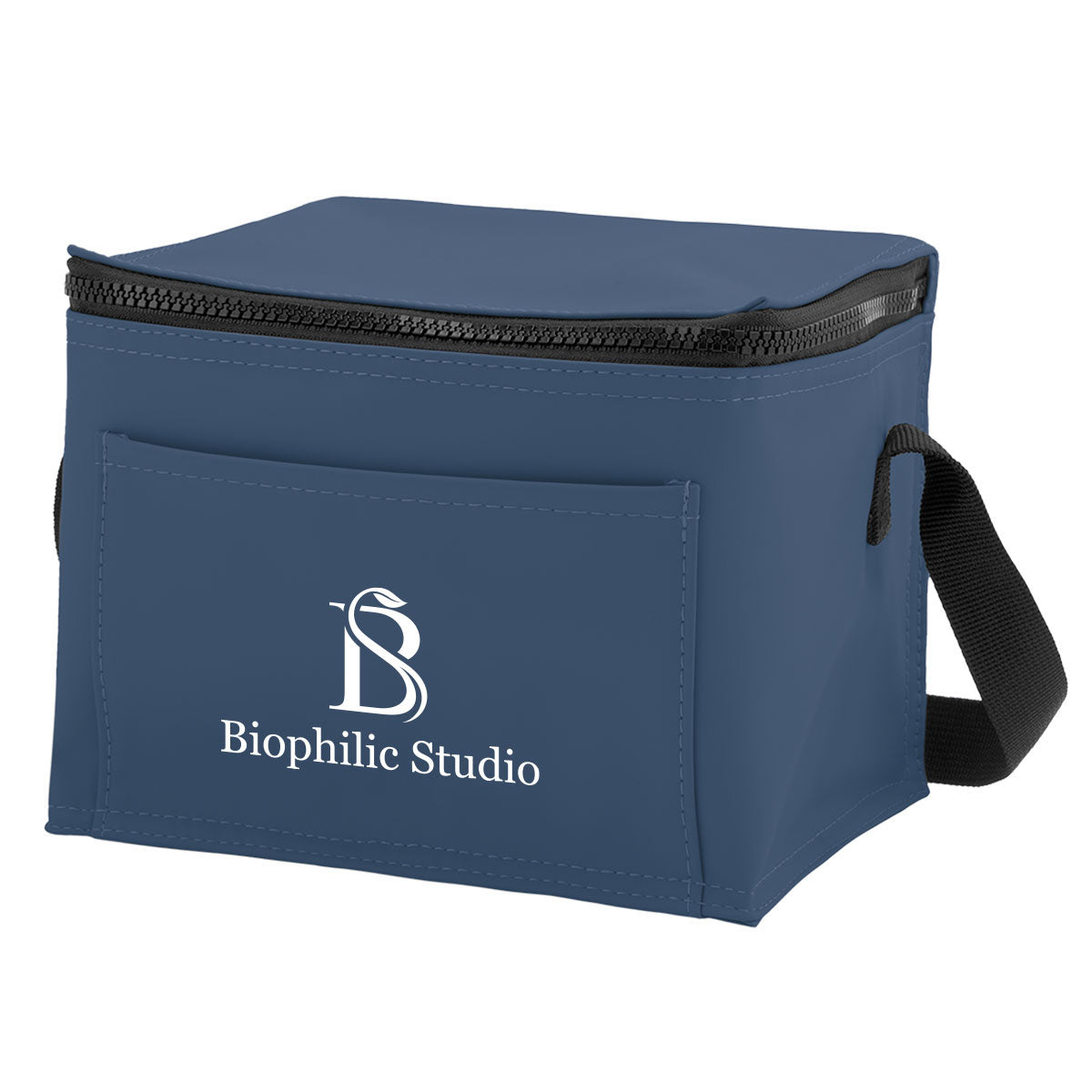 Hudson Cooler Bag for 6 Cans - Navy - Silk Screen