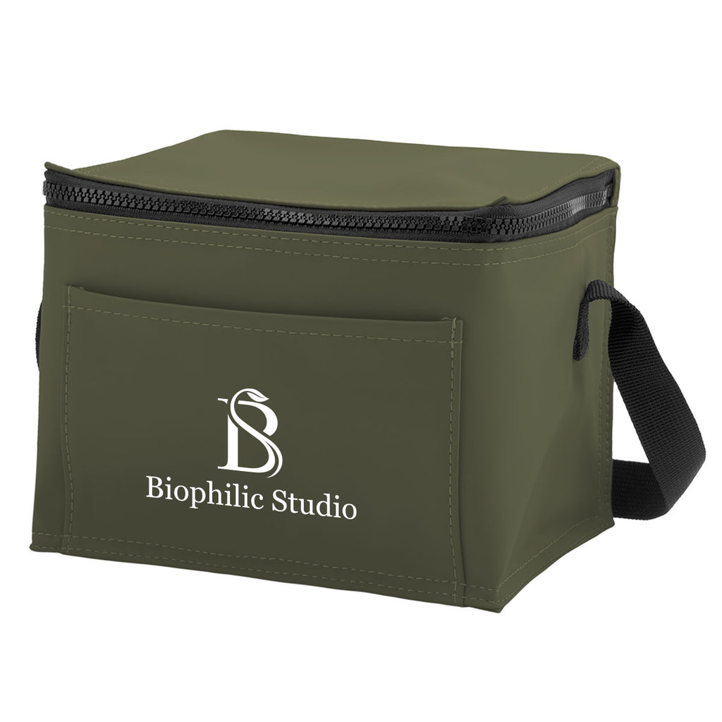 Hudson Cooler Bag for 6 Cans - Olive - Silk Screen