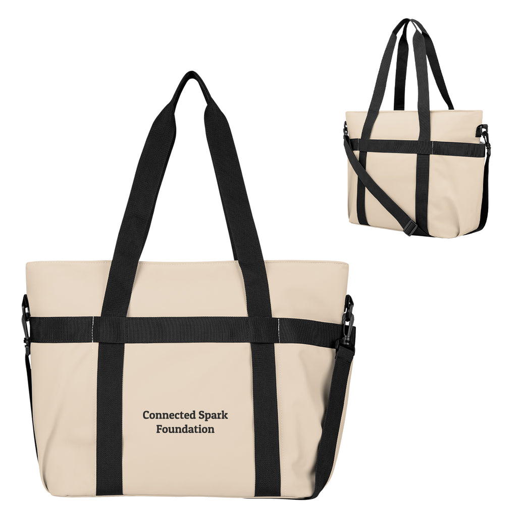 Hudson Cooler Tote Bag for 36 Cans - Beige - Silk Screen