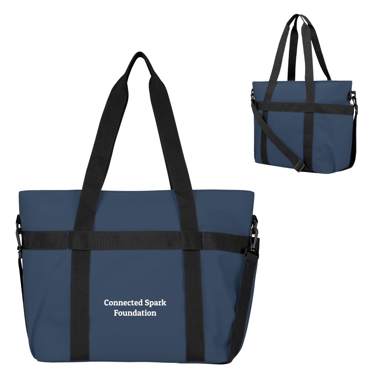 Hudson Cooler Tote Bag for 36 Cans - Navy - Silk Screen