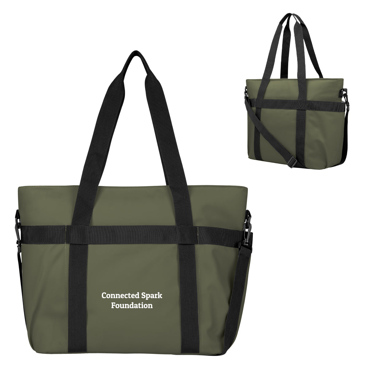Hudson Cooler Tote Bag for 36 Cans - Olive - Silk Screen
