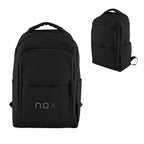 Hudson Laptop Backpack in Leatherette Embroidery - Black - Embroidery