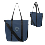 Hudson Leatherette Computer Tote Bag, Recycled PET - Navy - Colorbrite
