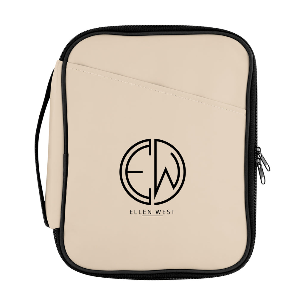 Hudson Leatherette Tech Organizer - Beige - Silk Screen