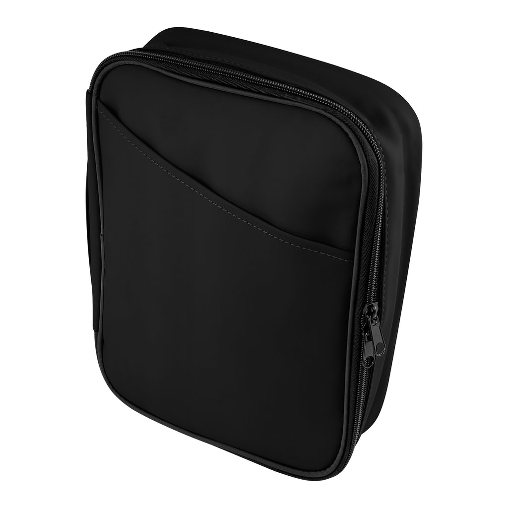 Hudson Leatherette Tech Organizer - Black - Angle