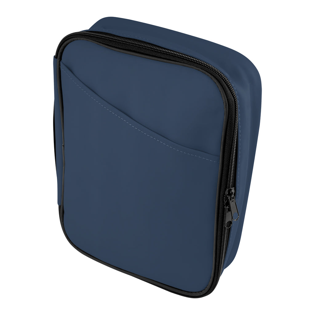 Hudson Leatherette Tech Organizer - Navy - Angle