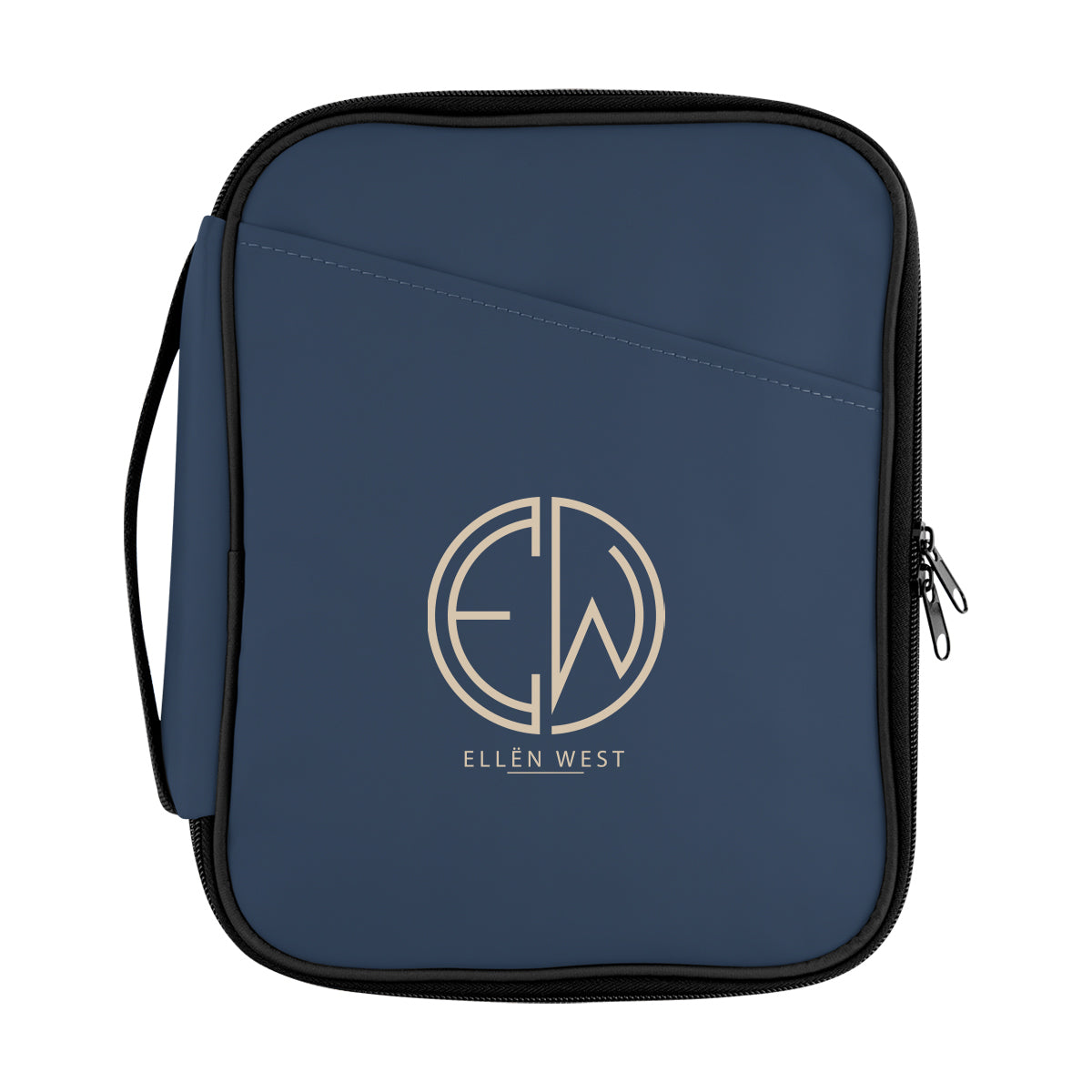 Hudson Leatherette Tech Organizer - Navy - Silk Screen