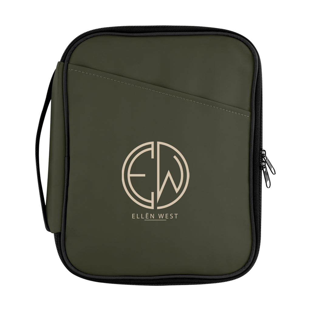 Hudson Leatherette Tech Organizer - Olive - Silk Screen