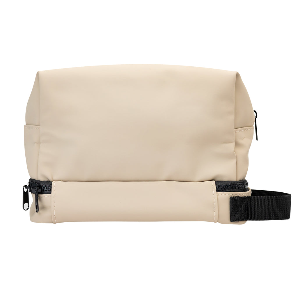 Hudson Leatherette Toiletry Bag Embroidery - Beige - Back