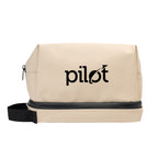 Hudson Leatherette Toiletry Bag Embroidery - Beige - Silk Screen