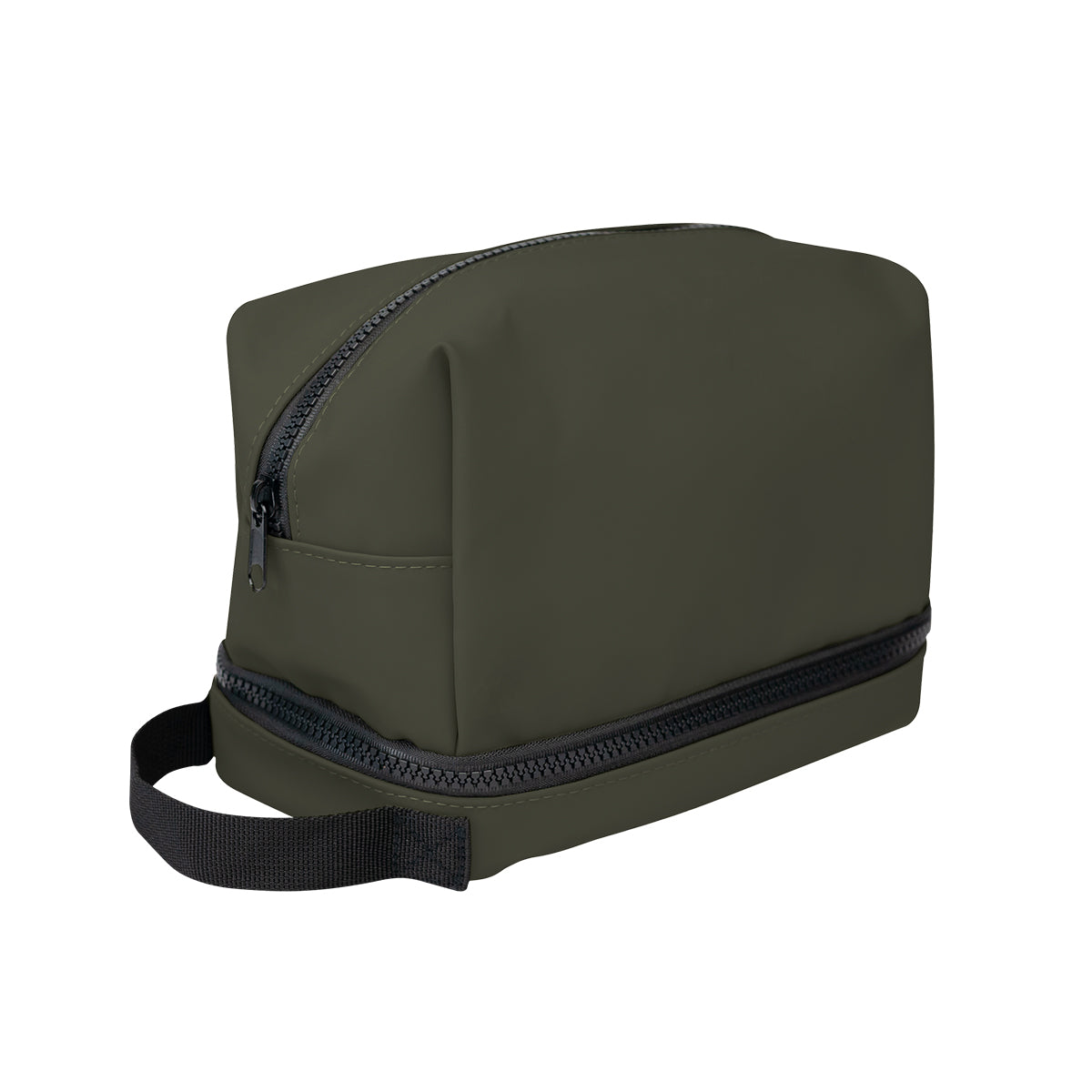 Hudson Leatherette Toiletry Bag - Olive - Angle