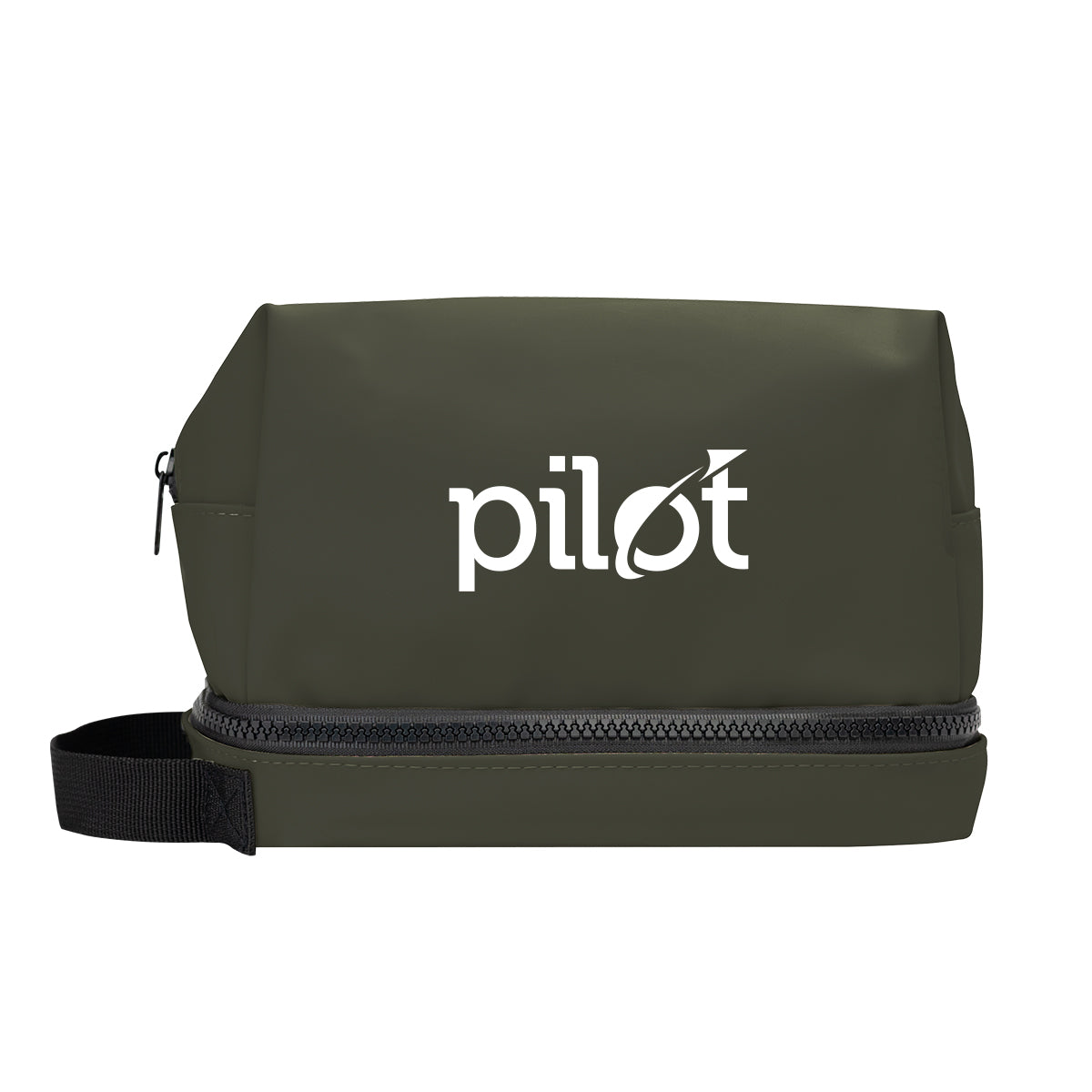Hudson Leatherette Toiletry Bag - Olive - Silk Screen