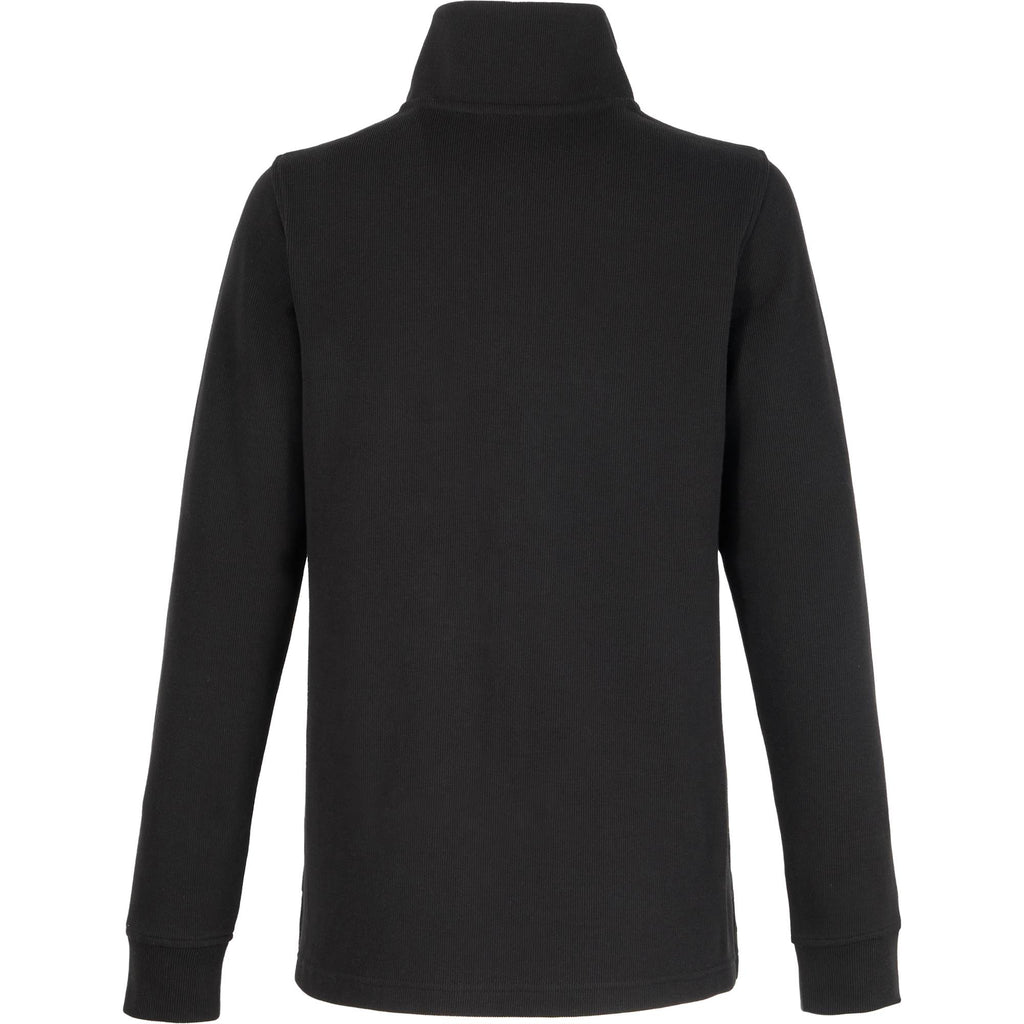 Hudson Ribbed Half Zip Sweater for Women Embroidery - Black - Back