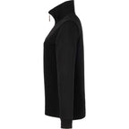 Hudson Ribbed Half Zip Sweater for Women Embroidery - Black - Left Side