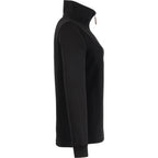 Hudson Ribbed Half Zip Sweater for Women Embroidery - Black - Right Side