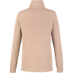Hudson Ribbed Half Zip Sweater for Women Embroidery - Tan - Back