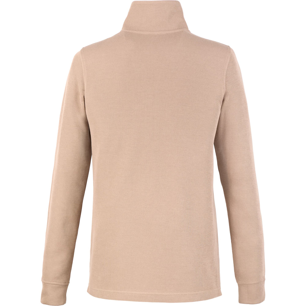 Hudson Ribbed Half Zip Sweater for Women Embroidery - Tan - Back