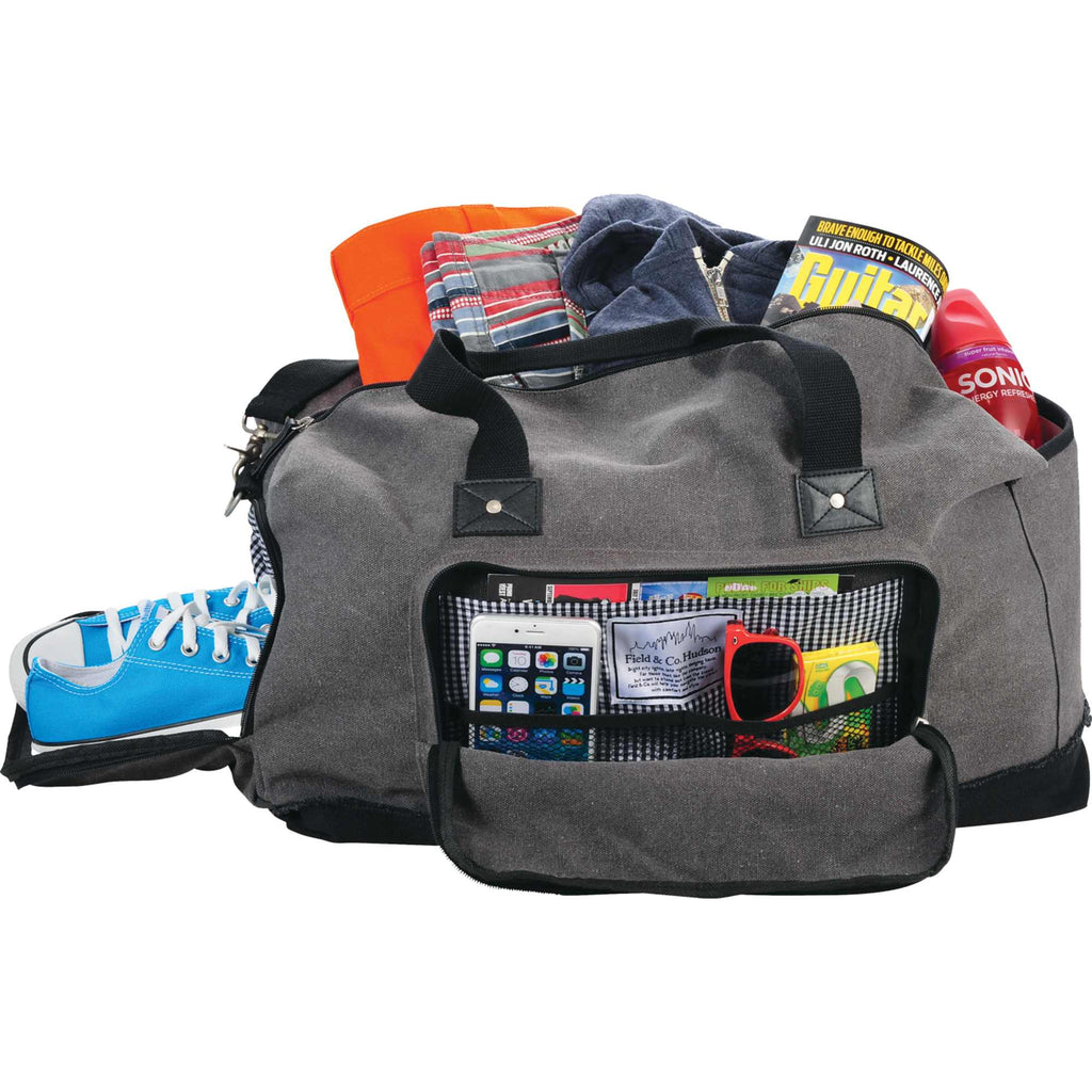 Hudson Weekender Duffel Bag in Canvas and Vinyl, 21 Inches Transfer - Gray - Front 2