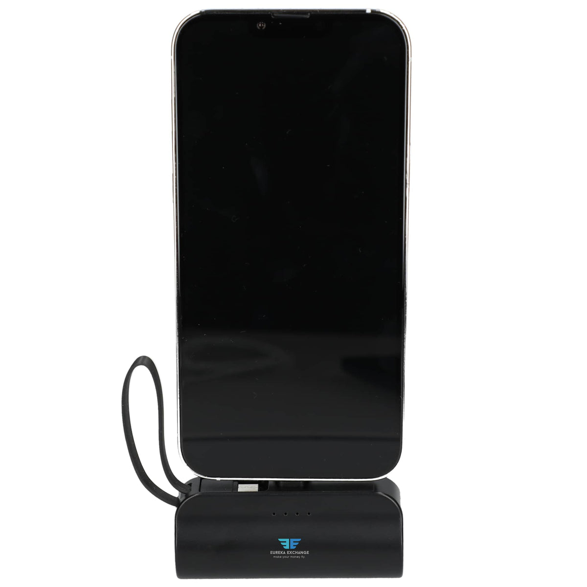 Hue Power Bank with Lanyard Cable and Multi Tips, 5,000 mAh - Black - Front 2