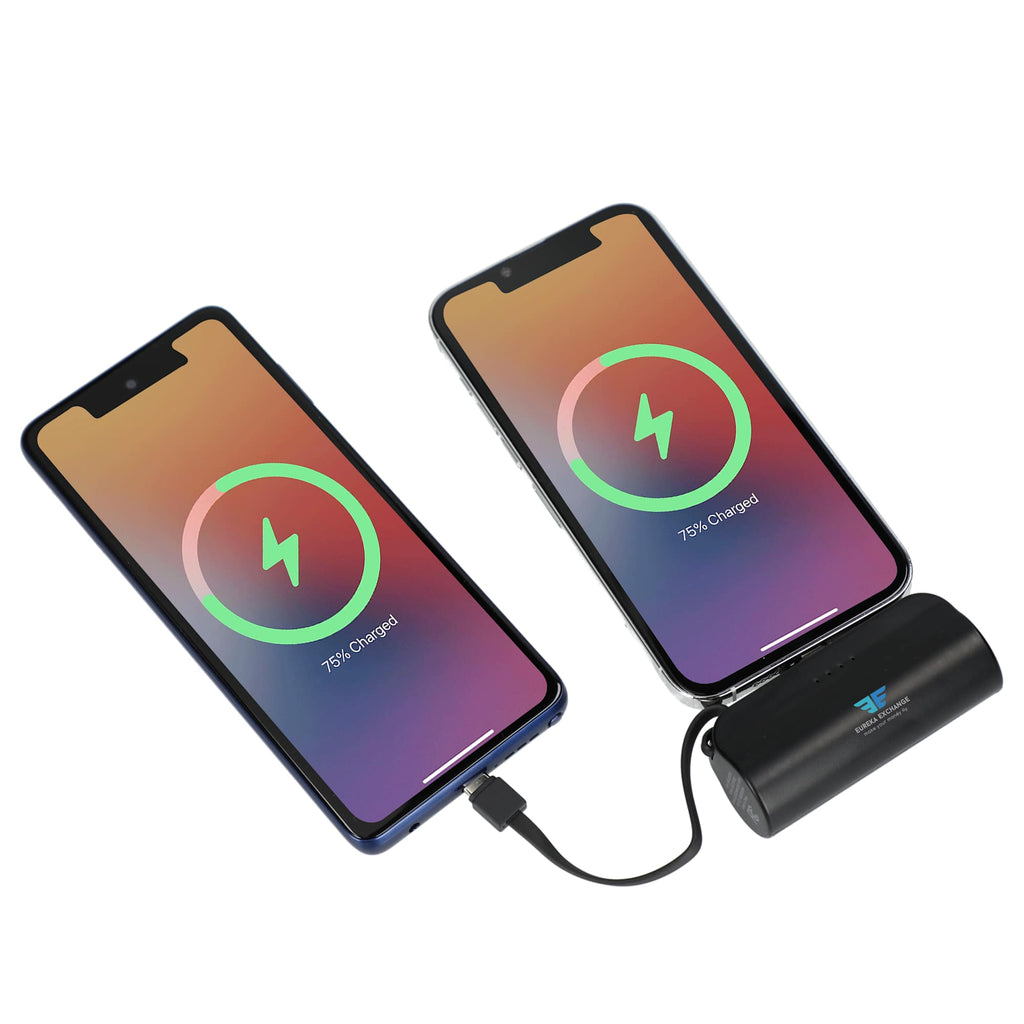 Hue Power Bank with Lanyard Cable and Multi Tips, 5,000 mAh - Black - Front 4