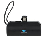 Hue Power Bank with Lanyard Cable and Multi Tips, 5,000 mAh - Black - Front