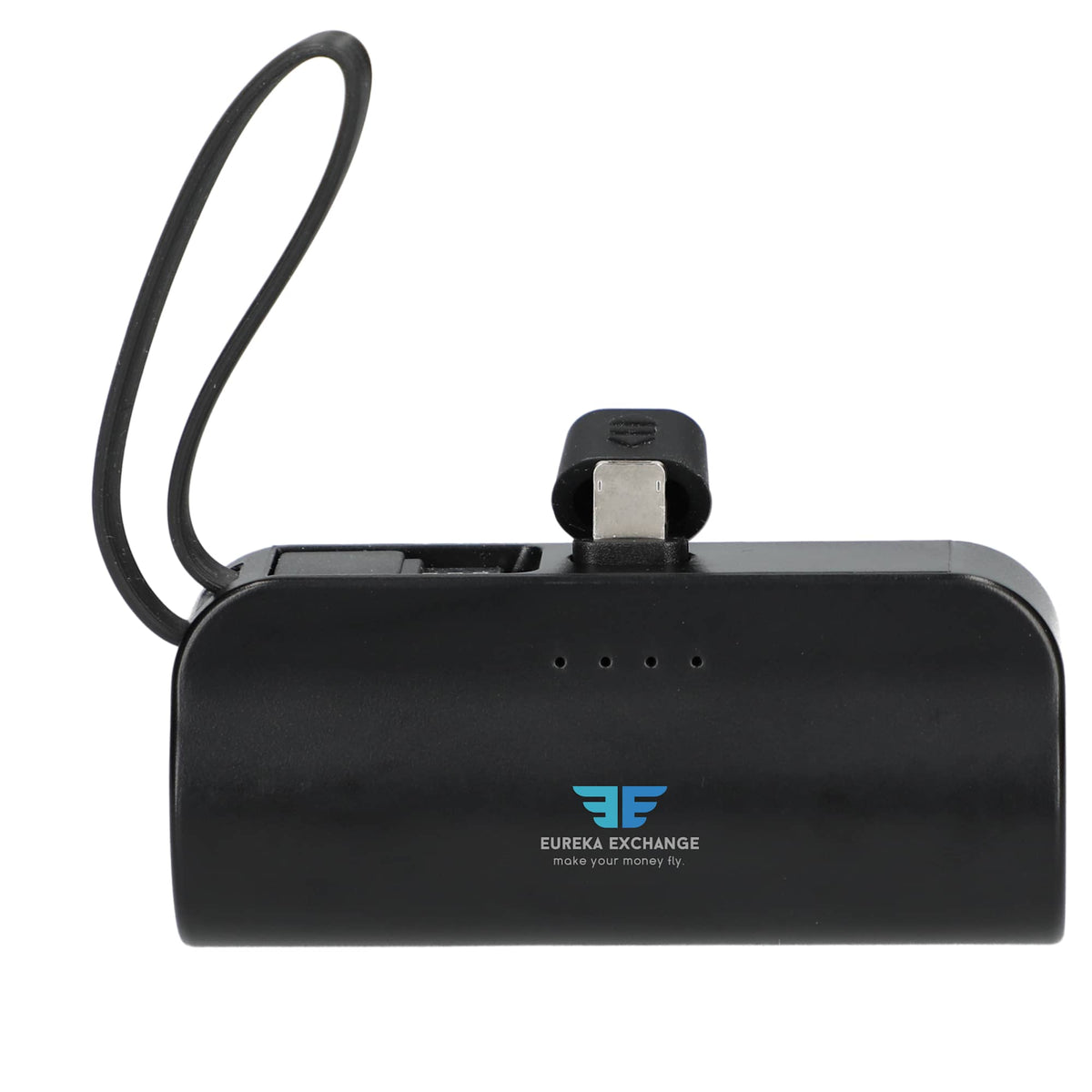 Hue Power Bank with Lanyard Cable and Multi Tips, 5,000 mAh - Black - Front
