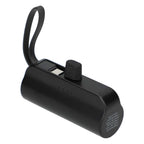 Hue Power Bank with Lanyard Cable and Multi Tips, 5,000 mAh - Black - Left Angle 2