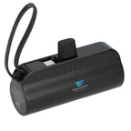 Hue Power Bank with Lanyard Cable and Multi Tips, 5,000 mAh - Black - Right Angle 2