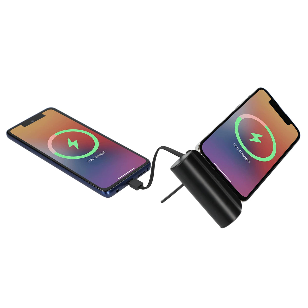 Hue Power Bank with Lanyard Cable and Multi Tips, 5,000 mAh - Black - Right Angle 3
