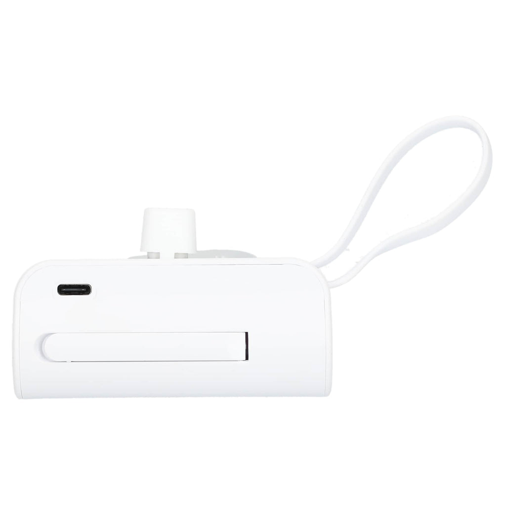 Hue Power Bank with Lanyard Cable and Multi Tips, 5,000 mAh - White - Back