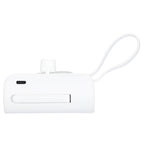 Hue Power Bank with Lanyard Cable and Multi Tips, 5,000 mAh - White - Back