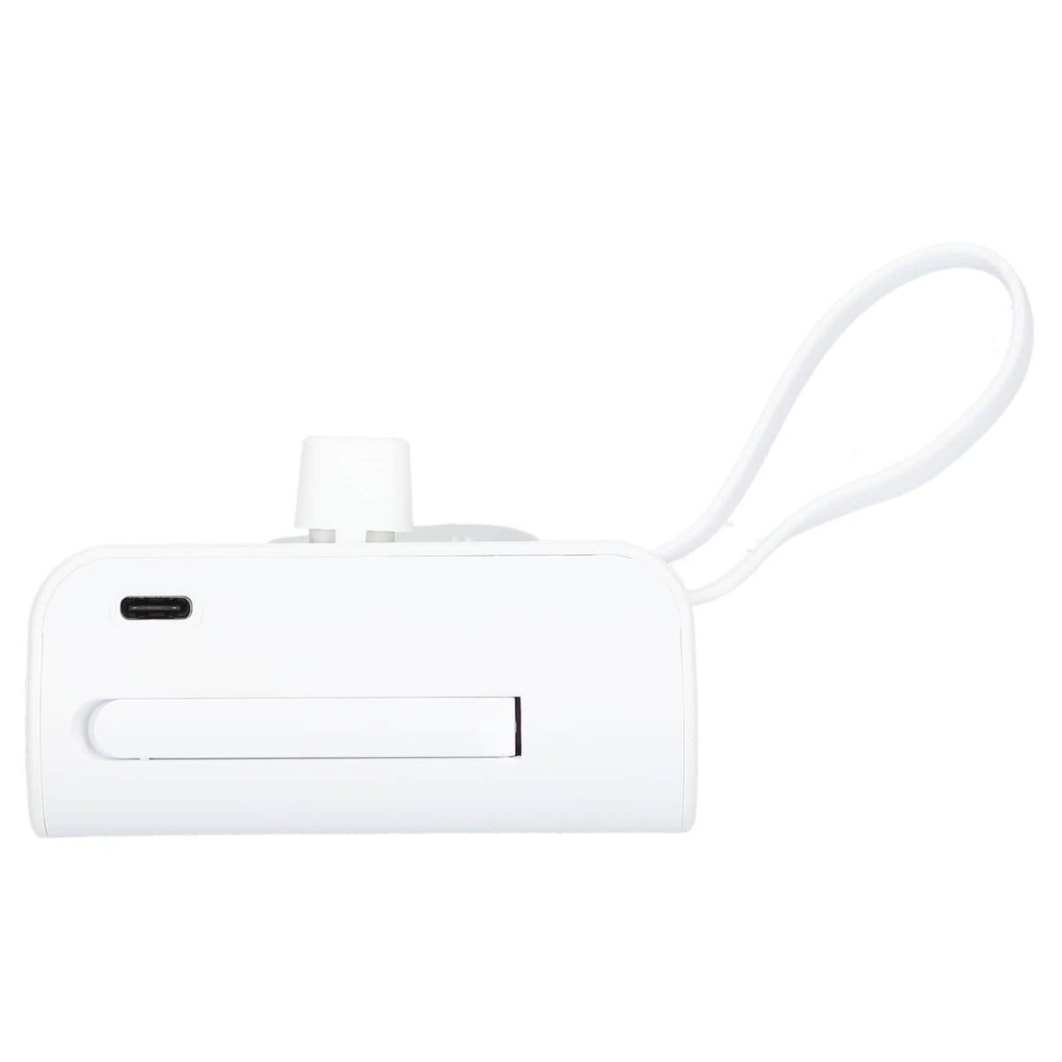 Hue Power Bank with Lanyard Cable and Multi Tips, 5,000 mAh - White - Back