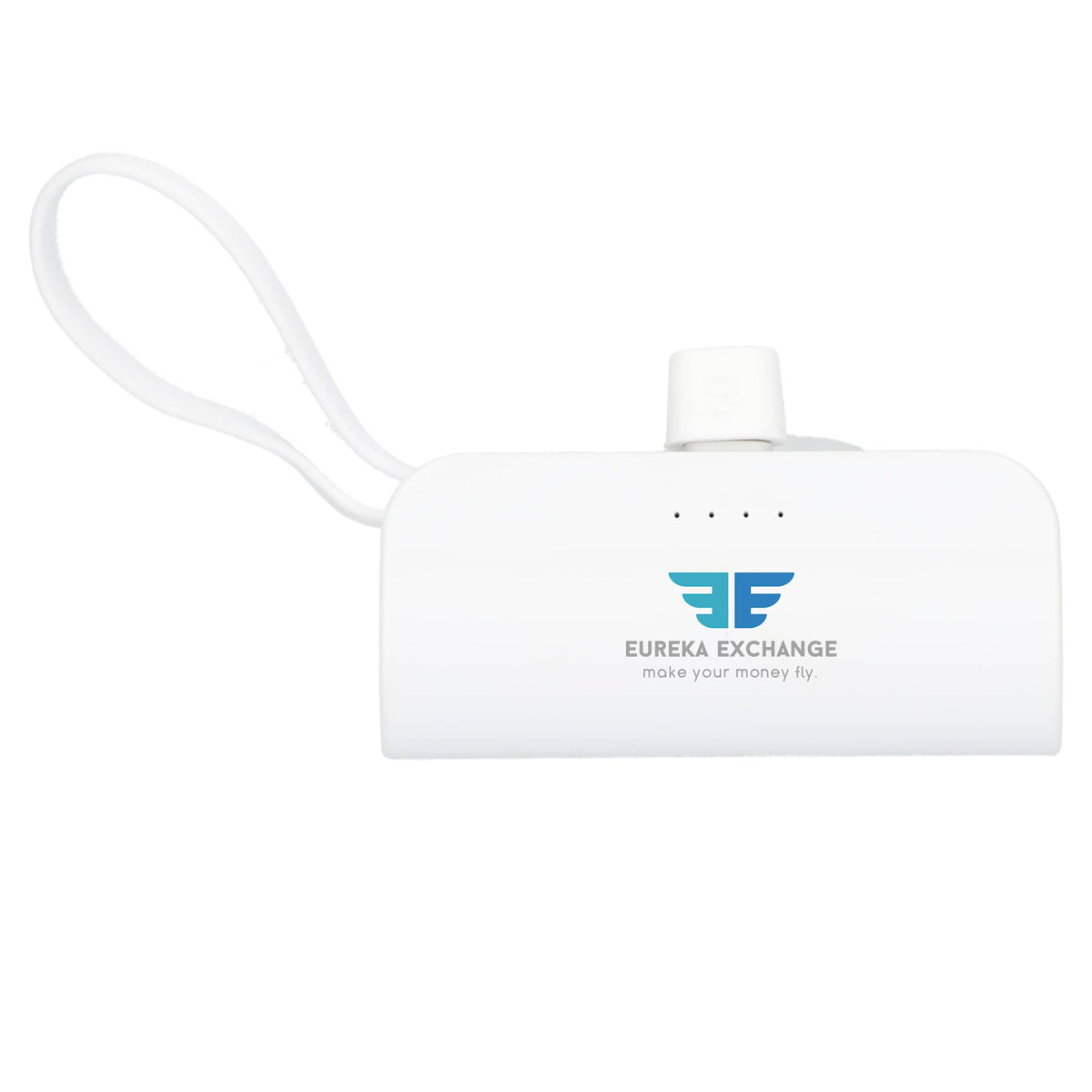 Hue Power Bank with Lanyard Cable and Multi Tips, 5,000 mAh - White - Front 2