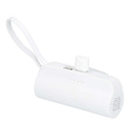 Hue Power Bank with Lanyard Cable and Multi Tips, 5,000 mAh - White - Left Angle 2