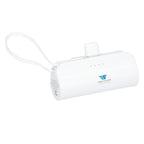 Hue Power Bank with Lanyard Cable and Multi Tips, 5,000 mAh - White - Right Angle 3