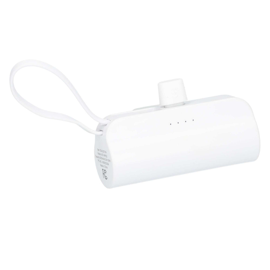 Hue Power Bank with Lanyard Cable and Multi Tips, 5,000 mAh - White - Right Angle 6