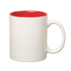 Hughes Stoneware Mug with C-Handle, 11 oz - Red Inner - Blank