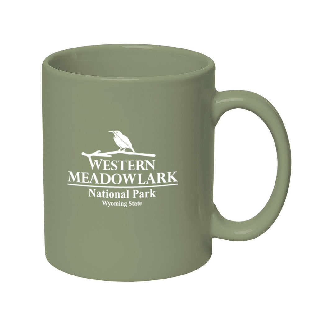 Hughes Stoneware Mug with C-Handle, 11 oz - Sage - Ceramic