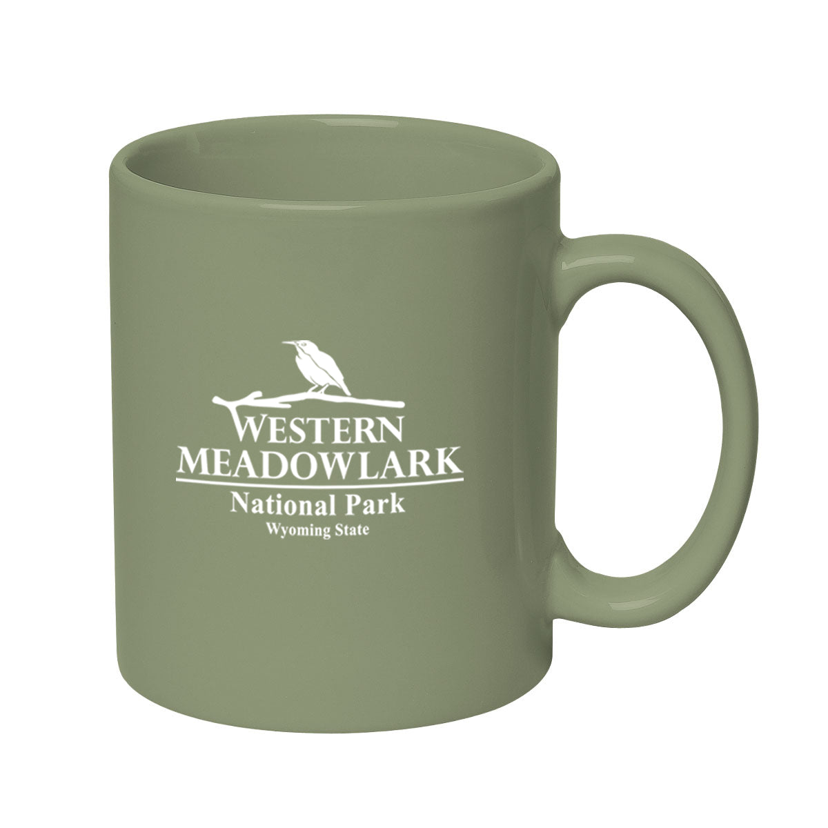 Hughes Stoneware Mug with C-Handle, 11 oz - Sage - Ceramic
