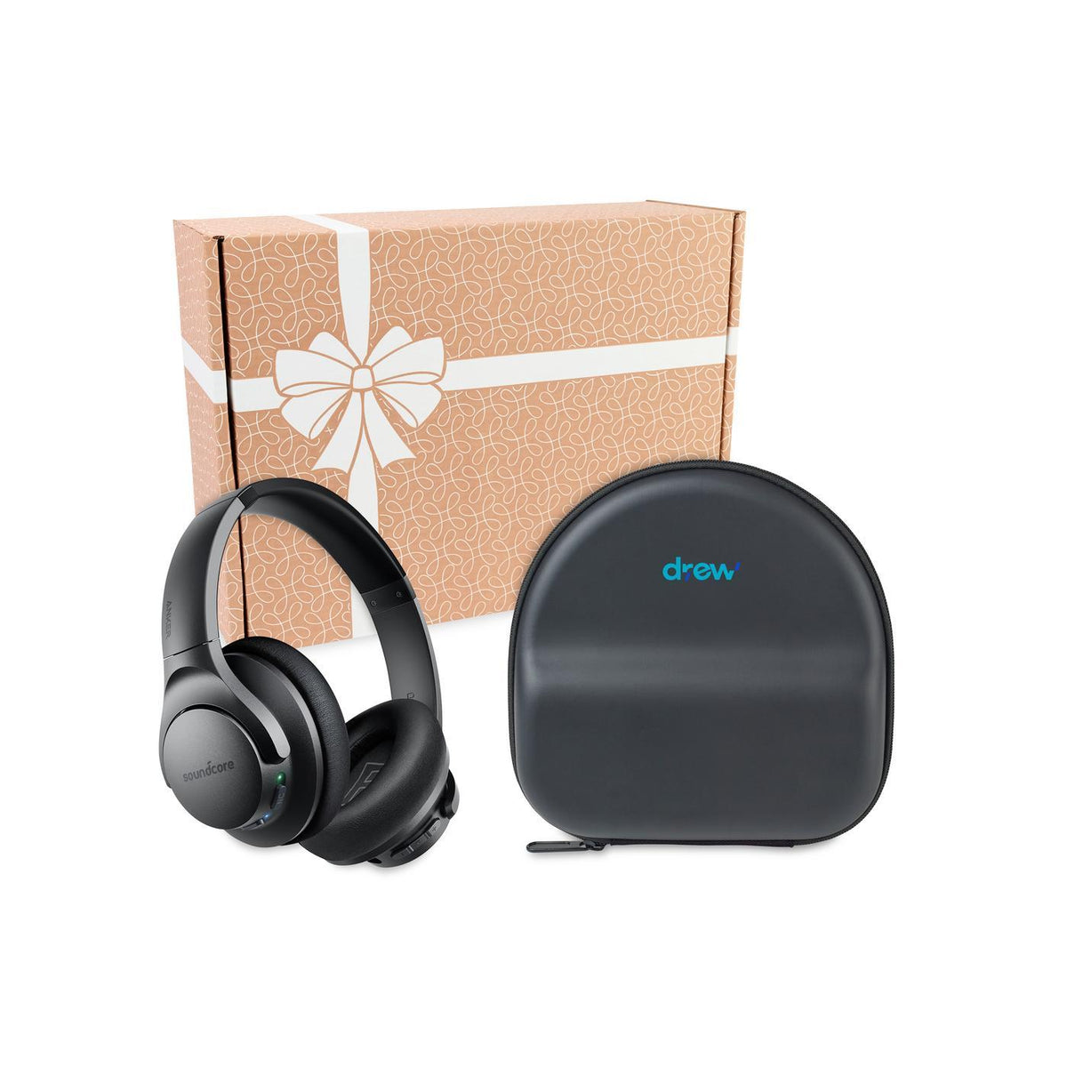 Hybrid Noise Cancelling Headphones with Large Travel Case - Black - View 1