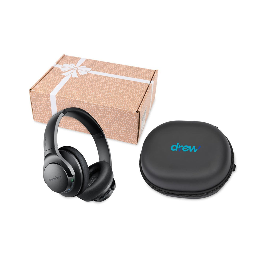 Hybrid Noise Cancelling Headphones with Travel Case - Black - View 1