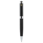 Hyde Capped Gel Pen in Recycled Brass and Leather - Black - Back