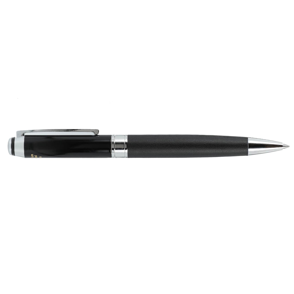 Hyde Capped Gel Pen in Recycled Brass and Leather - Black - Right Side 2