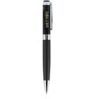 Hyde Capped Gel Pen in Recycled Brass and Leather - Black - Right Side
