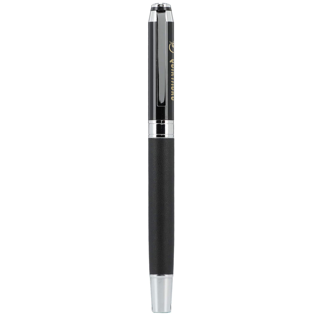 Hyde Gel Rollerball Pen in Recycled Brass Laser Engraving - Black - Front