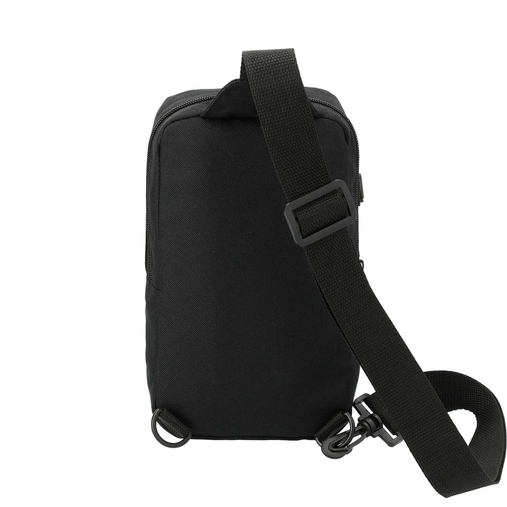 Hydration Sling Bag with Front Bottle Pocket - Black - Back