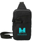 Hydration Sling Bag with Front Bottle Pocket - Black - Front