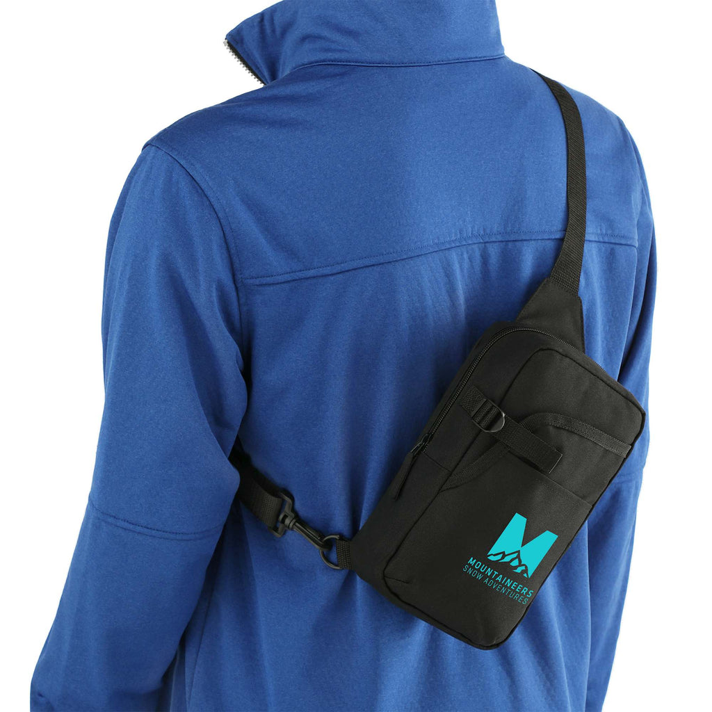 Hydration Sling Bag with Front Bottle Pocket - Black - Right Angle